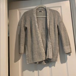 Loft - xs - gray knit open front sweater